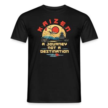 Kaizen : un voyage, pas une destination - T-shirt homme - noir - Devant - AI Model Male 178 light (178cm)