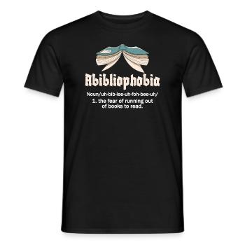 Abibliophobia Bookworm Reading Books - Men's T-Shirt - black - Front - AI Model Male 178 light (178cm)