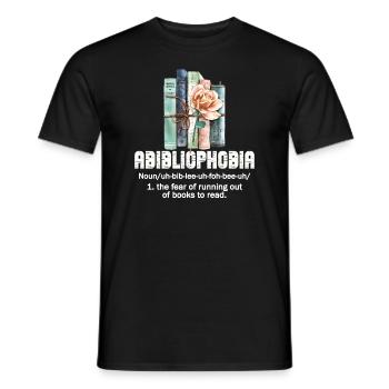 Abibliophobia Bookworm Reading Books - Men's T-Shirt - black - Front - AI Model Male 178 light (178cm)