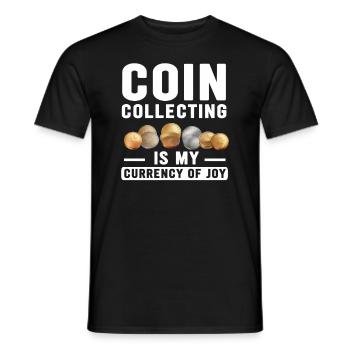 Numismatics Coin Collector Art - Men's T-Shirt - black - Front - AI Model Male 178 light (178cm)