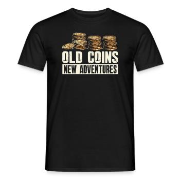 Old Coins New Adventures Numismatics - Men's T-Shirt - black - Front - AI Model Male 178 light (178cm)