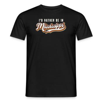 I'd Rather Be In Mississippi - Men's T-Shirt - black - Front - AI Model Male 178 light (178cm)