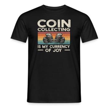 Numismatics Coin Collector Art - Men's T-Shirt - black - Front - AI Model Male 178 light (178cm)