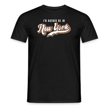 Je préfère être dans l’aventure new-yorkaise - T-shirt homme - noir - Devant - AI Model Male 178 light (178cm)