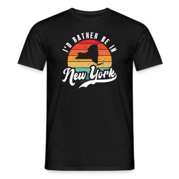 Ich wäre lieber in New York und träume davon - Männer T-Shirt - Schwarz - Vorne - AI Model Male 178 light (178cm)