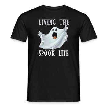 Living The Spook Life Ghost Bait - Men's T-Shirt - black - Front - AI Model Male 178 light (178cm)