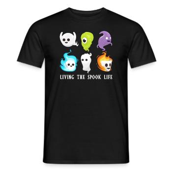 Living The Spook Life Ghost Bait - Men's T-Shirt - black - Front - AI Model Male 178 light (178cm)