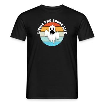 Living The Spook Life Ghost Bait - Men's T-Shirt - black - Front - AI Model Male 178 light (178cm)