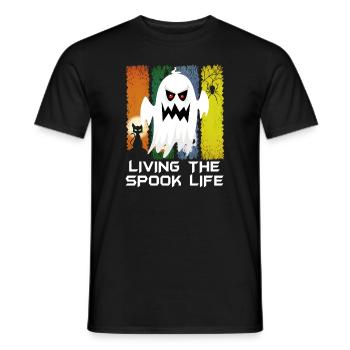 Living The Spook Life Ghost Bait - Men's T-Shirt - black - Front - AI Model Male 178 light (178cm)