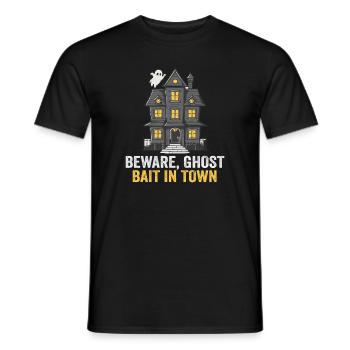 Beware Ghost Bait In Town Spooky - Men's T-Shirt - black - Front - AI Model Male 178 light (178cm)