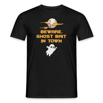 Beware Ghost Bait In Town Spooky - Men's T-Shirt - black - Front - AI Model Male 178 light (178cm)