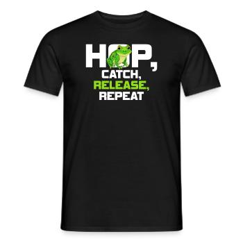 Hop Catch Release Repeat Frosch Humor - Männer T-Shirt - Schwarz - Vorne - AI Model Male 178 light (178cm)