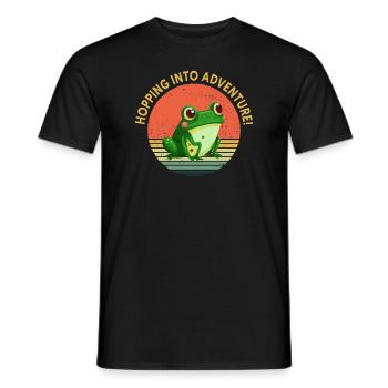 Hopping Into Adventure Frogs Nature Joy - Men's T-Shirt - black - Front - AI Model Male 178 light (178cm)