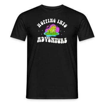Hopping Into Adventure Frogs Nature Joy - Men's T-Shirt - black - Front - AI Model Male 178 light (178cm)