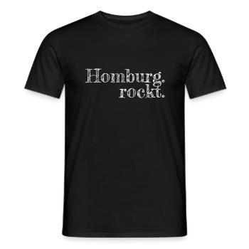 Homburg rockt - Textdesign mit Stadtnamen - Männer T-Shirt - Schwarz - Vorne - AI Model Male 178 light (178cm)