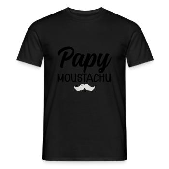 Papy moustachu Beau Gosse - T-shirt homme - noir - Devant - AI Model Male 178 light (178cm)