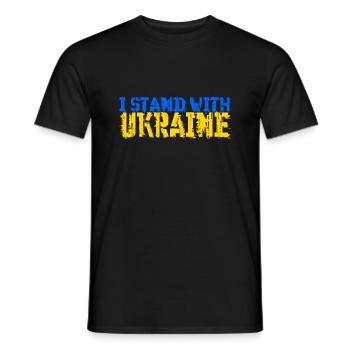 stand with Ukraine Slava Ukraini Support - Men's T-Shirt - black - Front - AI Model Male 178 light (178cm)