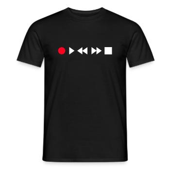 Record Play Rewind Fast Forward Stop - T-shirt homme - noir - Devant - AI Model Male 178 light (178cm)