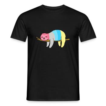 Genderflux Sloth Genderflux Pride - Men's T-Shirt - black - Front - AI Model Male 178 light (178cm)