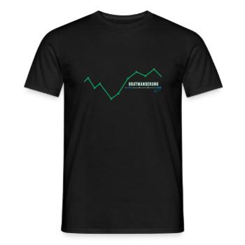 Mountain Hiking Alpinist Mountain Hiking Tightrope Hike - Men's T-Shirt - black - Front - AI Model Male 178 light (178cm)