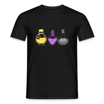 Non binary potions - Men's T-Shirt - black - Front - AI Model Male 178 light (178cm)