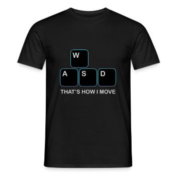 WASD Gamer Videospiele HUmour - Männer T-Shirt - Schwarz - Vorne - AI Model Male 178 light (178cm)