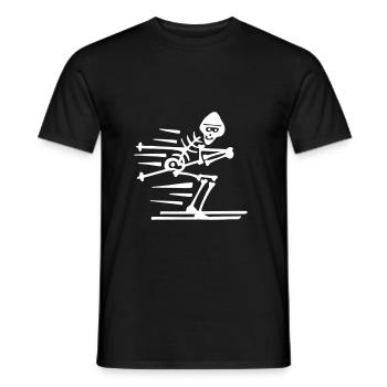 Skelett, Skull, Skifahrer - Männer T-Shirt - Schwarz - Vorne - AI Model Male 178 light (178cm)