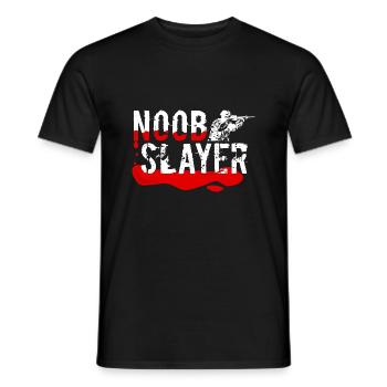 Noob Slayer - Gamer Gaming FPS - Men's T-Shirt - black - Front - AI Model Male 178 light (178cm)