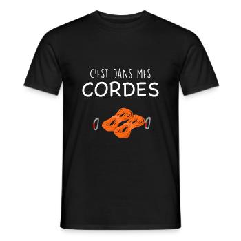 Escalade c'est dans mes cordes humour montagne - T-shirt homme - noir - Devant - AI Model Male 178 light (178cm)