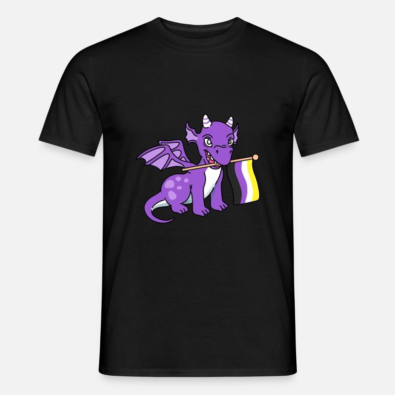 Nonbinary Pride Dragon Nonbinary Pride - T-shirt homme - noir
