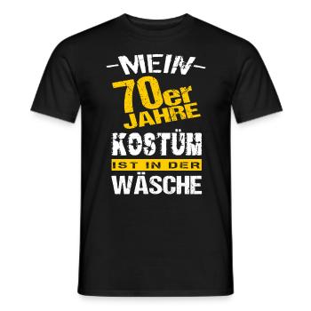 70er Jahre Kostüm Outfit - Männer T-Shirt - Schwarz - Vorne - AI Model Male 178 light (178cm)