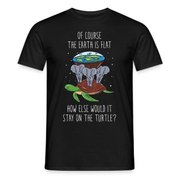 Flat Earth Society Parodie Cadeau - T-shirt homme - noir - Devant - AI Model Male 178 light (178cm)