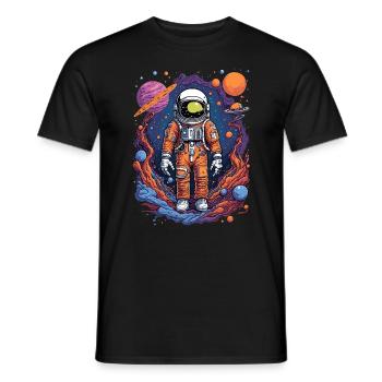Astronaut lost in space - Splash Art Illustration - Männer T-Shirt - Schwarz - Vorne - AI Model Male 178 light (178cm)