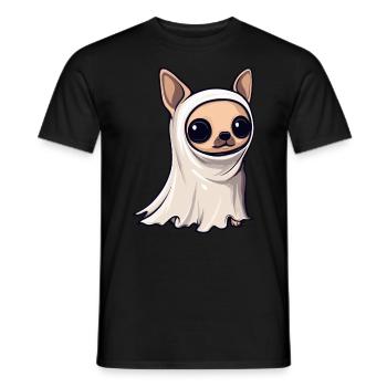 Chihuahua Hund Halloween Lustig Geist - Männer T-Shirt - Schwarz - Vorne - AI Model Male 178 light (178cm)