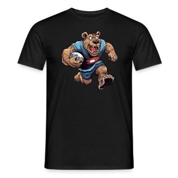 Bären Rugbyspieler - Männer T-Shirt - Schwarz - Vorne - AI Model Male 178 light (178cm)