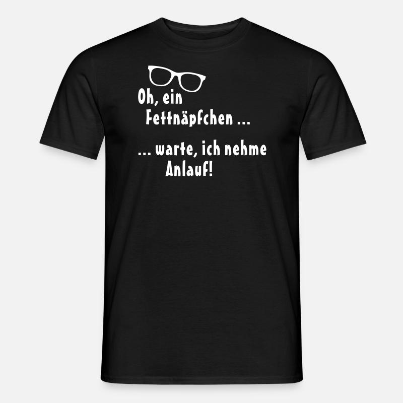 Fettnäpfchen - Männer T-Shirt - Schwarz