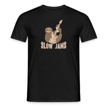 Slow Jams - fun bass guitar sloth gift - T-shirt homme - noir - Devant - AI Model Male 178 light (178cm)