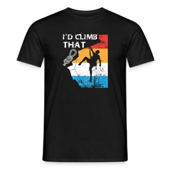 I'd climb that - hiking climbing gift - Männer T-Shirt - Schwarz - Vorne - AI Model Male 178 light (178cm)