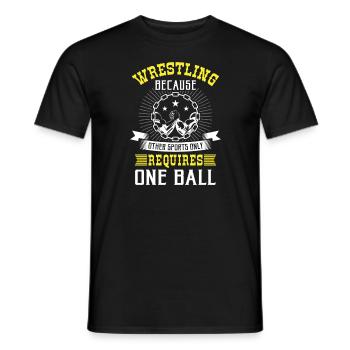 Wrestling other sports only requires one ball - Männer T-Shirt - Schwarz - Vorne - AI Model Male 178 light (178cm)
