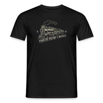 This is how i roll - railroad train - T-shirt homme - noir - Devant - AI Model Male 178 light (178cm)