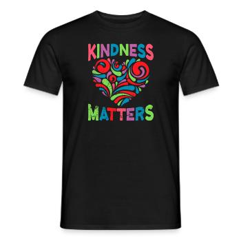 Kindness Matters - love heart kids - Men's T-Shirt - black - Front - AI Model Male 178 light (178cm)