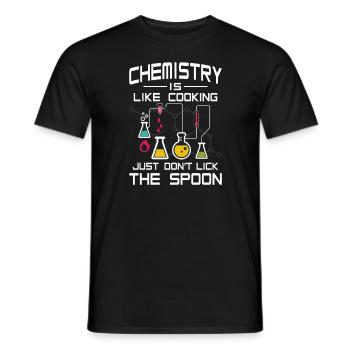 Chemistry like Cooking just don't lick the Spoon - T-shirt homme - noir - Devant - AI Model Male 178 light (178cm)