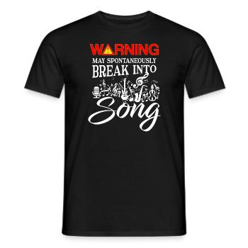 Warning may spontaneously break into Song - T-shirt homme - noir - Devant - AI Model Male 178 light (178cm)