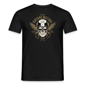 Biker Shirt Custom Vintage - Männer T-Shirt - Schwarz - Vorne - AI Model Male 178 light (178cm)