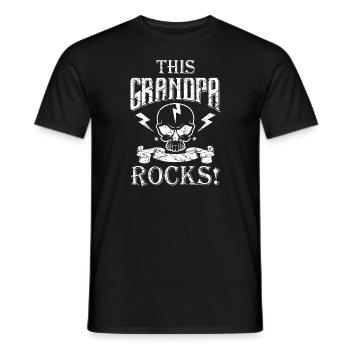 This Grandpa Rocks - skull family rocker - Men's T-Shirt - black - Front - AI Model Male 178 light (178cm)