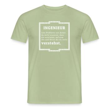 Engineer solves problems - Men's T-Shirt - sage - Front - AI Model Male 178 light (178cm)