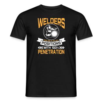 Welders do it in all positions 100% Penetration - Männer T-Shirt - Schwarz - Vorne - AI Model Male 178 light (178cm)