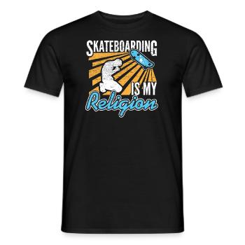 Skateboarding Relegion Skater Praying Ramp Gift - Men's T-Shirt - black - Front - AI Model Male 178 light (178cm)