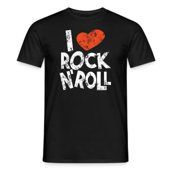 J'adore le rock and roll - T-shirt homme - noir - Devant - AI Model Male 178 light (178cm)