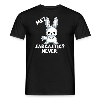 I sarcastic? No way! Rabbit - Men's T-Shirt - black - Front - AI Model Male 178 light (178cm)
